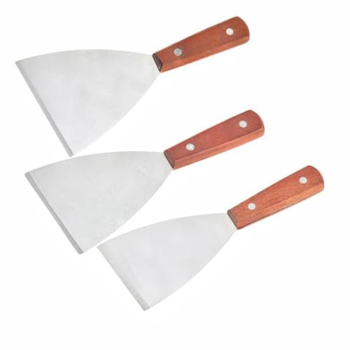 Lajiakoy® Spatola Triangolare Professionale, Spatola Acciaio Inossidabile, Spatola Paletta Cucina, Spatola per Pizza, Spatola per Hamburger Bistecca, Spatola Barbecue(3 Pezzi)