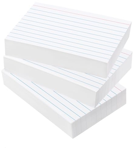 300 PCS Index Cards 3x5 Ruled - Goefun White Lined Note Cards 3 x 5 Flashcards for Studying, Note Taking and To Do List