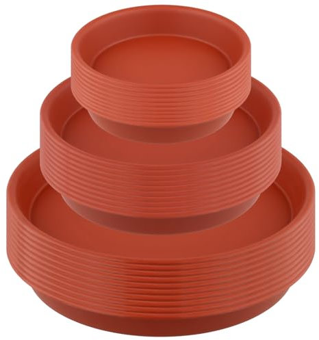 MOUYAT 30 Pcs 16cm 20cm 26cm Plant Saucers Set, Round Plastic Plant Pot Saucers Drip Tray, Flower Pot Saucers for Garden Indoor Outdoor, Red