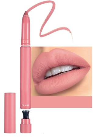 Lip Liner, Creamy Pink Lip Liner and Lipstick Set, Super Pigmented Matte Lip Liners Lip Crayon Pen Built-in Sharpener, Long Lasting Waterproof Non-fading Pink Lipstick & Lipliner Pencil for Women