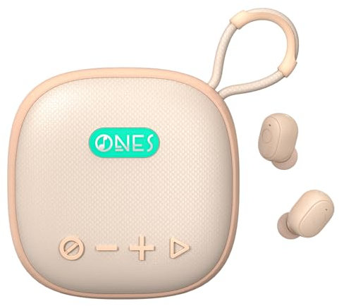 Ones MusPlay Enceinte sans Fil avec écouteurs 2 en 1, Intelligente [ Bluetooth/AUX/MP3 ][ Haut-Parleur 24 Heures/écouteurs 60 Heures Lecture Ultra-Longue ] Portable Compact