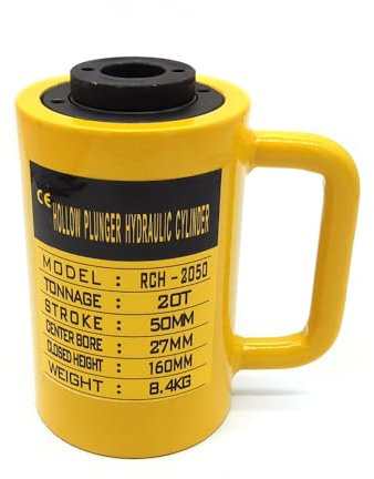 CP-700B 20 Ton Manual Oil Pump Hydraulic Cylinder Lifter - 2 Inch Ram Stroke Hollow Cylinder Jack for Bending, Straightening and Pulling on Trucks, Tractors and Heavy Equipment