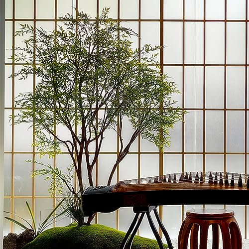 HGJHJJHK Green Artificial Plant Japanese Bell Leaf Fake Drunken Wood Floor Potted Bell Tree Family Indoor Courtyard Corner Window Staircase Landscaping Ornament H 0.8M/2.6FT Decoration