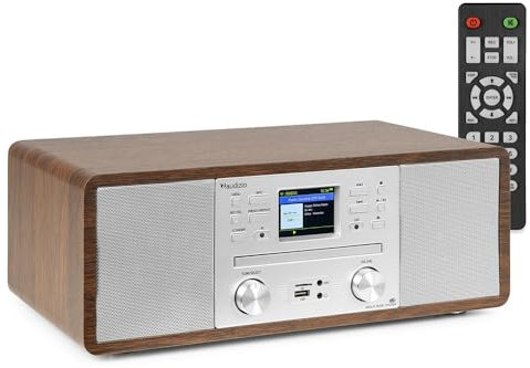 Audizio Avola: DAB+ Radio Internetradio mit CD Player | WLAN Internet Radio, Bluetooth & FM | Hochwertiger Sound | DAB Plus Radio mit CD Player | dab Radio mit cd-Player in Silber Braun