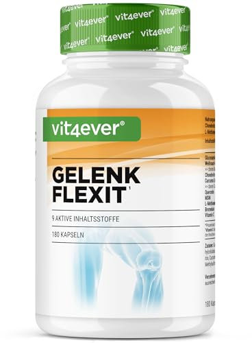 Gelenk Flexit - 180 capsule - Complesso ad alto dosaggio con glucosamina + MSM + estratto di incenso + condroitina + curcuma + quercetina + L-metionina + bromelina + vitamina C