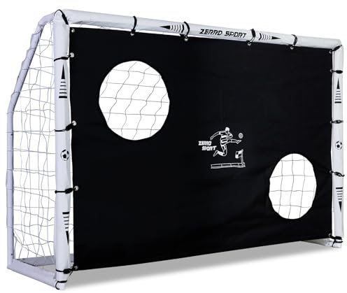 ZERRO Fussballtor mit Torwand 180cm Fußballtor, für Erwachsene Kinder zum Spielen Trainieren im Garten 180x60x120cm, Weiss