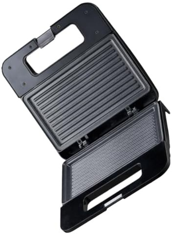 Hemobllo Máquina de Desayuno Eléctrica Antiadherente para Sándwiches Horno para Freír Filetes con Calentamiento Doble y Control Automático de Temperatura para Uso Doméstico Color Negro