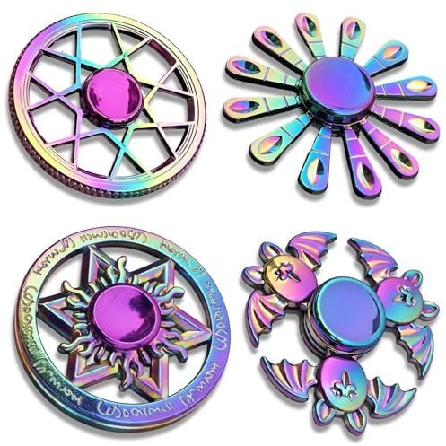 4 Pcs Fidget Spins, Mini Fidget Spins for Stress Relief and Focus Enhancement Fidget Spinner Suitable for Office and Home Use