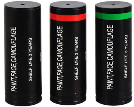 NOLITOY Lot de 3 Peintures Faciales Camouflage pour Visage, Huile de Camouflage Forestier en Stick Tubulaire, Couleurs Militaires Variées, Maquillage Corps et Visage pour Activités