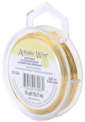Artistic Wire, 22 Gauge Tarnish Resistant Brass Craft Wire, 15 yd