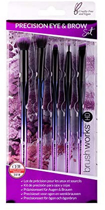 Brushworks HD Set di Pennelli per Occhi e Sopracciglia