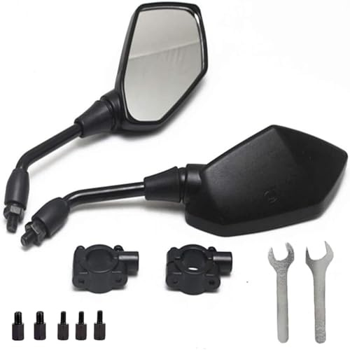 【2026 Upgraded】Motorcycle Convex Rear View Mirror, Mirrors For Bike,motorcycle,atv,scooter, with M8 M10 Threaded Bolt, with 7/8 Handle Bar Mount Clamp Compatible with Cruiser, Suzuki, Honda,Victory