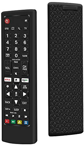Funda de Silicona Compatible con Mando a Distancia LG AKB75095308 AKB74915324 AKB75095307 AKB73715601 Control Remote [Antideslizante] Protectora Carcasas Funda Mando TV LG – Negro