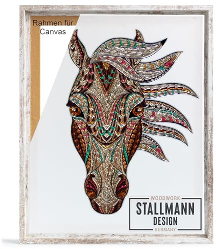 Skuggfogsram 80 x 100 cm, vintage, för duk, bildram, kilram för duk av MDF-trä