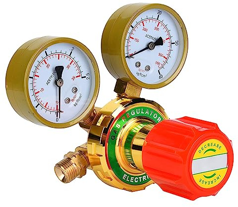 Misuratore di Acetilene Riduttore di Pressione Acetilene Riduttore di Pressione Gas Acetilene per Kit di Taglio Saldatura Torcia a Gas CGA580