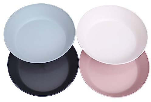 Incasa Lot de 4 assiettes creuses en PLA