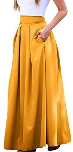 DeaAmyGline Jupe Culotte Femme Grande Taille - Jupe plissée pour Femme avec Grande Poche de Couleur Unie Taille Haute OL Jupe Rouge Fluide