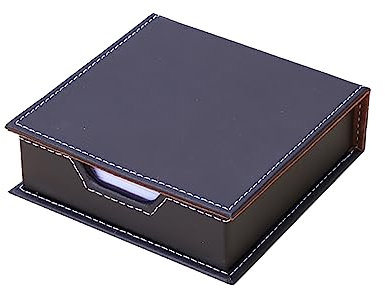 FSSTUD PU-Leder Haftnotizhalter Notizblock Memo-Papier-Aufbewahrungsbox Mini-Gegenstände Spenderhülle Desktop Namenskartenhalter Organizer mit Deckel Abdeckung für Büro Zuhause Braun