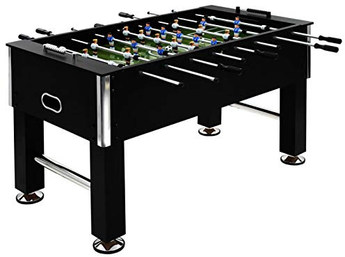 Homgoday Calcio balilla in acciaio 60 kg Set completo di calcio balilla, tavolo da calcio balilla, tra cui 2 porte, 2 palloni, 2 marcatori, 8 barre del giocatore e 22 giocatori nero 140 x 74,5 x 87,5