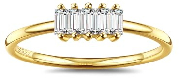 MILACOLATO Anillos Mujer Plata De Ley 925 Anillo Compromiso Mujer de Oro Eternity Promise Anillos de Circonita Cúbica para Boda de Aniversario Tallas 11.75 a 24.75 G11