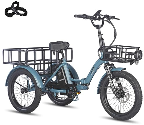 Fafrees F20 Mate E-Bike Dreirad 48V 20Ah/960Wh Akku [ Offiziell ] Damen Klapprad Ebike Herren 180kg, Elektronisch Dreirad für Erwachsene Senioren 65N.m, Elektro Fahrrad Hydraulische Scheibenbrems