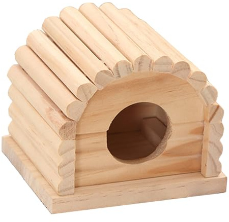 CLISPEED Casa de Madera Refugio Cómodo para Dormir para Hámster Resistente y Acogedora Adecuado para Pequeñas Mascotas y Roedores