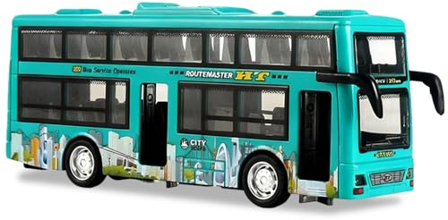 Spiritzohic Bus Car, Play Vehicles Bus Model Car with Lights and Sounds Pull Back Cars Alloy Diecast Vehicles Mould Buses Pull Back Vehicle Friction Powered Pull Back Vehicles City