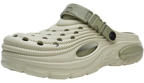 CERYTHRINA Zuecos de jardín para hombre, ligeros, de EVA, impermeables, antideslizantes, transpirables, para playa, piscina, ducha, jardinería, interior y exterior