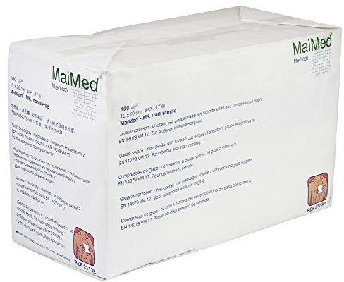 MaiMed Kompressen 10 x 20-100 Stück unsterile Mullkompressen - 8 Lagen - Wundkompressen nicht wundverklebend