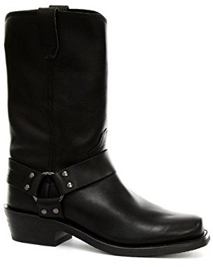 Grinders Renegade Hi Unisex Stivali di Pelle Nera da Cowboy Motociclisti Occidentali Stivali Alti 46