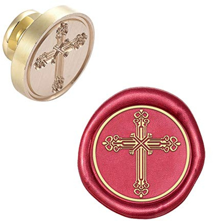 CRASPIRE Cire Sceau Timbre Tête Croix Amovible Cachetage Laiton Timbre Tête pour Créatifs Cadeaux Enveloppes Invitations Cartes Décoration