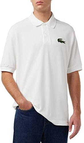 Lacoste Polo Loose Fit Misto, Bianco, XS