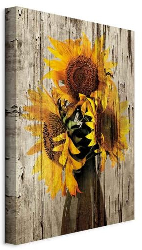 murando - Quadro Acustico Girasole 1 pezzo schiuma acustica Quadri Moderni Camera da Letto Matrimoniale - Stampa su Tela - Pannelli Fonoassorbenti Decorativi - Fonoassorbente Acustiche