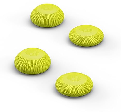 Skull & Co. Convex Thumb Grip Caps Joystick Cap Analog Stick Cap Thumbstick Grip Cover for Nintendo Switch Pro Controller & PS5 / PS4 / Slim/Pro Controller - Neon Yellow, 2 Pairs (4pcs)