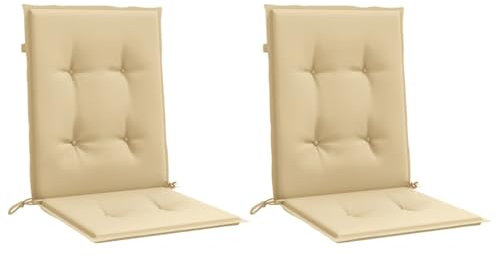 vidaXL Niedriglehner Auflagen 2 STK., Polster Kissen für Gartenmöbel, Stuhlauflage Sitzauflage für Gartenstuhl, Gartenstuhlauflagen, Melange Beige 100x50x4cm Stoff