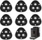 OFFCUP Self-Adhesive Furniture Casters Set of 8, Heavy Duty 360° Swivel Ball Rollers, Wheels for Kitchen Home Office Tables Furniture Trash (Black)