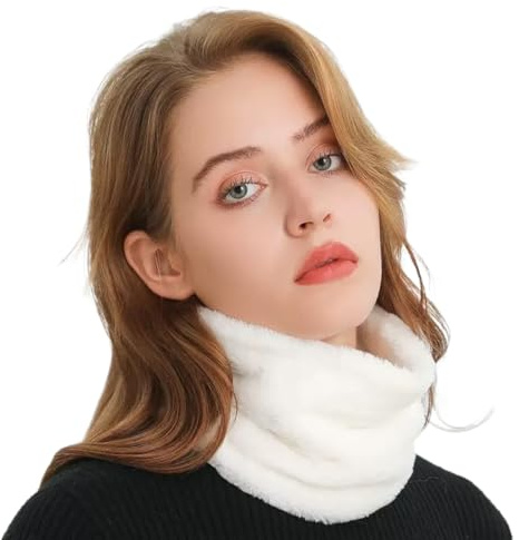 KOOYOL Mujer Bufanda Hombre Invierno Bufandas Tubular Unisex con Doble Cara de Punto y Forro Felpado Calentador de Cuello