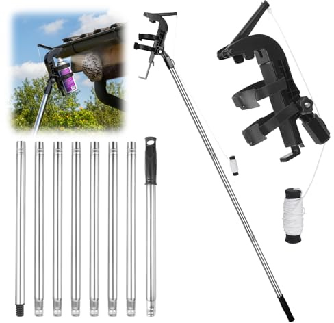 Sprayburkar förlängningsstänger adapter, sprayhållare med 2,95 m teleskopstång tråd 3/4 tum, sprayburkförlängning, justerbar vinkelsprejstång för getingskum, getingspray, sprutlackering