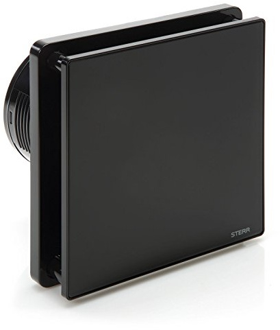 STERR Svart luftutdragare 100 mm tyst luftdragare - badrumsventilation - luftdragare 100 mm