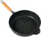 H&H Padella Alta Antiaderente Pietra Manico in Legno Cm32 Pentole Cucina, Nero, 32 cm