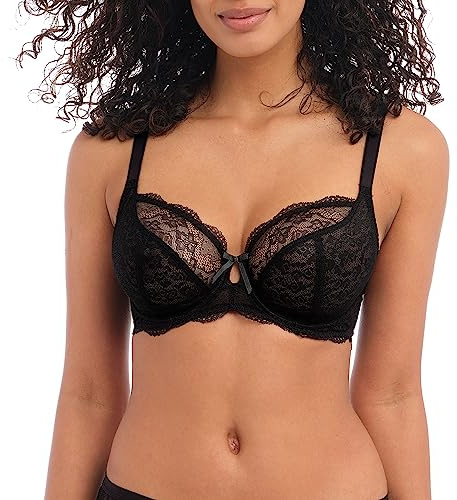 Freya Women's Fancies 1011 Underwire Non Padded Plunge Bra, Black, 36FF