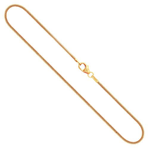 EDELIND Goldkette 333 Gold Halskette 1,2 mm Länge 42cm Kette Gelbgold ohne Anhänger Schlangenkette Echtgold mit Schmuck Geschenk Box Made in Germany