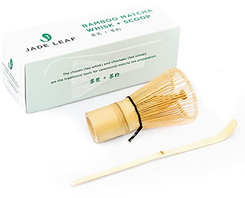 Jade Leaf Matcha - Traditional Bamboo Whisk (Chasen) + Scoop (Chashaku) - Replacement Tea Set For Frequent Green Tea Powder Preparation - Great Gift for Matcha Lovers