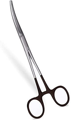 CRAZY SHARK Angel Zange Edelstahl Lösezange Hakenlöser Zange Angeln Haken Hobbyklemme Piercing Haustier Klemme (8 Curved)