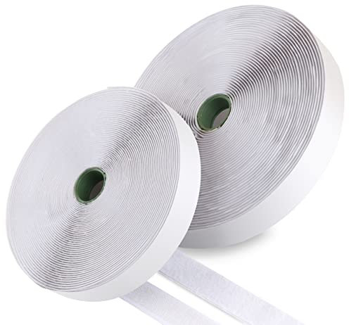 ABSOFINE Klettband Selbstklebend 10M Zuschneidbar Extra Stark, für Langfristige Hängende Objekte Organisieren, Stoff (Weiß)