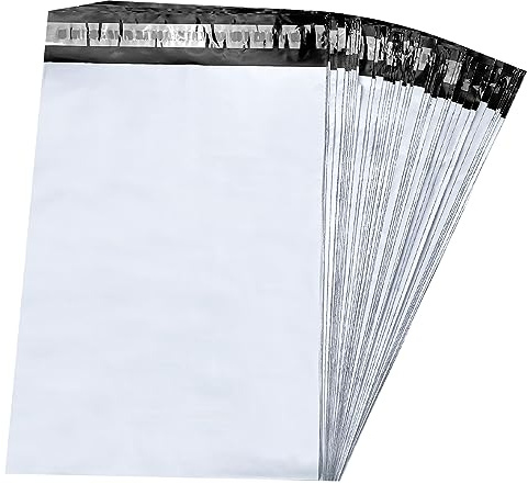 Magrimaxio 100Pcs enveloppe plastique expedition, emballage colis vetement, pochette envoie vinted, Autoadhésive sachet Colis, Opaques sac, pour Textiles et Boîtes à Chaussures, M (9x12inch/23×30.5cm)