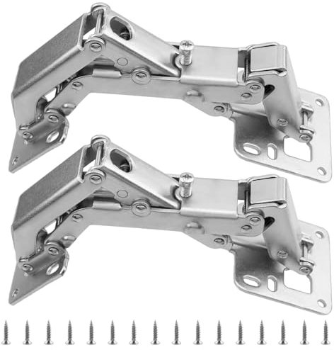 PUCSIQ 2 Bisagras Abatibles Atornillables de 170 Grados de Acero para Muebles, Herrajes para Muebles, Bisagras para Puertas con 16 Tornillos para Armario de Cocina