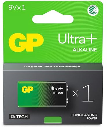 9V - Set da 1 Batterie | GP Ultra Plus | Pile Alcaline 9 Volt/Transistor - Lunga Durata