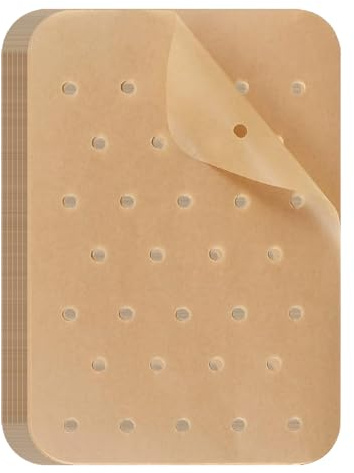 Carta Forno per Friggitrice Ad Aria,100 Pezzi Carta Friggitrice Ad Aria Accessori Teglie Per Friggitrice Ad Aria Fogli di Carta Pergamena(14 * 20.5cm)