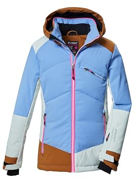 killtec Niñas Chaqueta de esquí/chaqueta funcional impermeable con capucha y protector de nieve KSW 403 GRLS SKI JCKT, lavendel, 128, 42071-000